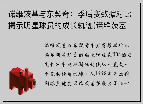 诺维茨基与东契奇：季后赛数据对比揭示明星球员的成长轨迹(诺维茨基 东契奇)